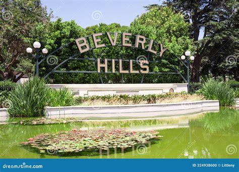 Beverly Hills Sign As Seen from Beverly Hills Garden Park in California ...