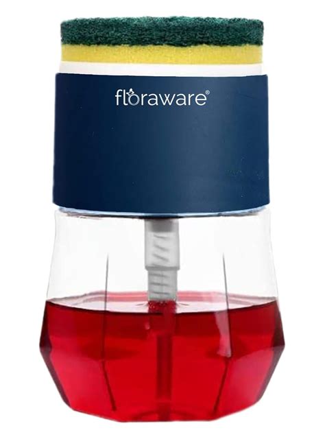 Floraware Round Liquid Soap Dispenser for Kitchen|with Pump and 2 ...