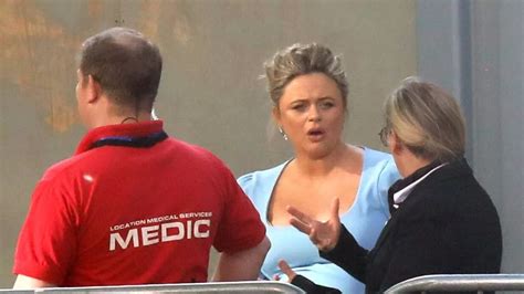 Heavily pregnant Emily Atack helped by medics at BAFTA TV Awards as due ...