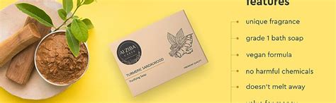 Buy ALZIBA Turmeric Sandaldwood Bath Soap Bar for Skin Purifying ...