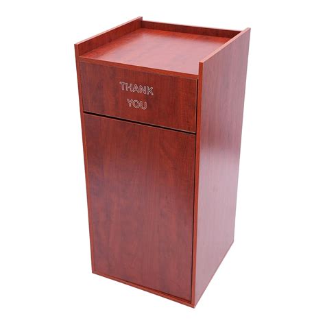 Restaurant Trash Can Cabinet with Tray Top, 30L Commercial Wooden ...