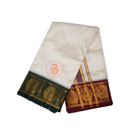 Heritage Kanjivaram Style Pure Silk Dhoti (10×6) – Luxury Edition ...
