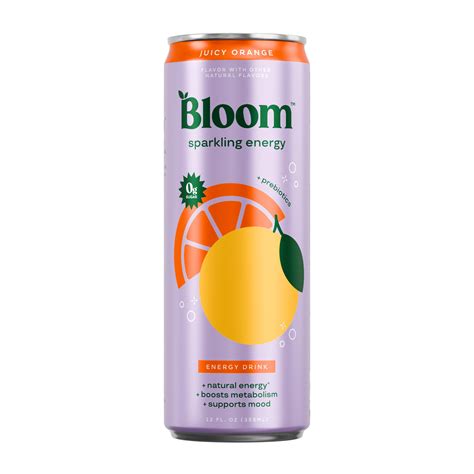 Bloom Nutrition Sparkling Energy Drink, Juicy Orange, 12 fl oz Single ...