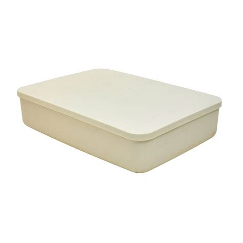 Lidded Short Storage Bin - Beige – Mumuso