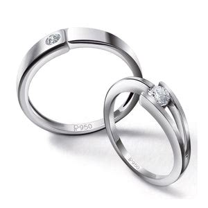 Designer Single Diamond Platinum Couple Rings JL PT 613 | Love Bands ...
