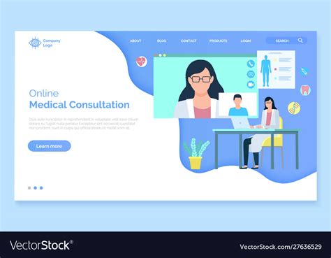 Medical web care assistance consultation Vector Image