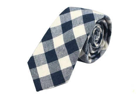 Navy and White Gingham Check Cotton Tie – SHOPWITHSTYLE