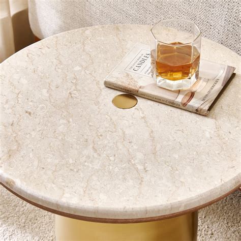 Buy Nuqta Marble Top End Table - Gold from Home Centre at just INR 25998.0