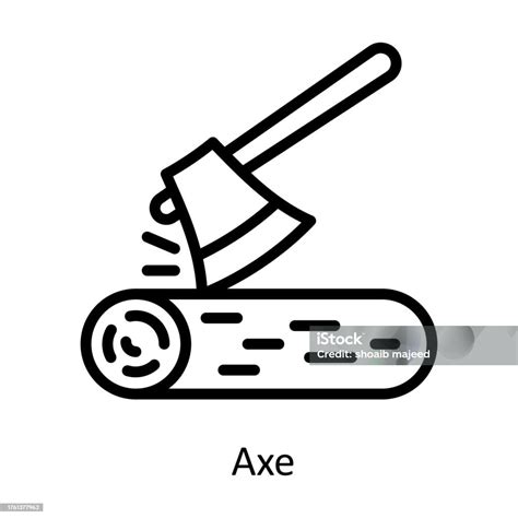 Axe Vector Outline Design Illustration Symbol On White Background Eps ...