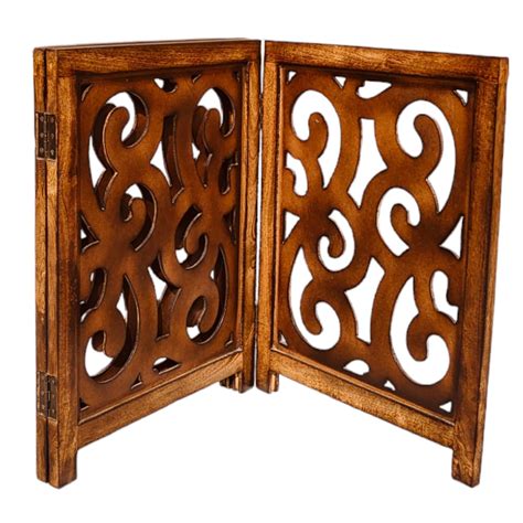 Z.A SAWMIL ART Wooden Foldable Indoor Pet gate, Pet Barrier, Step Over ...