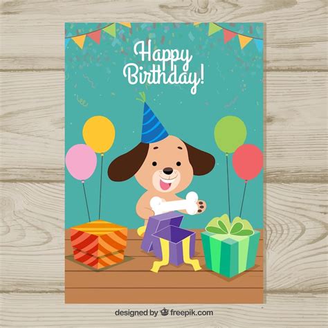 Dog birthday card Images - Free Download on Freepik