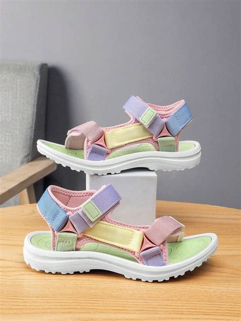 Girls' Summer Lightweight Breathable Colorblock Sports Beach Sandals ...