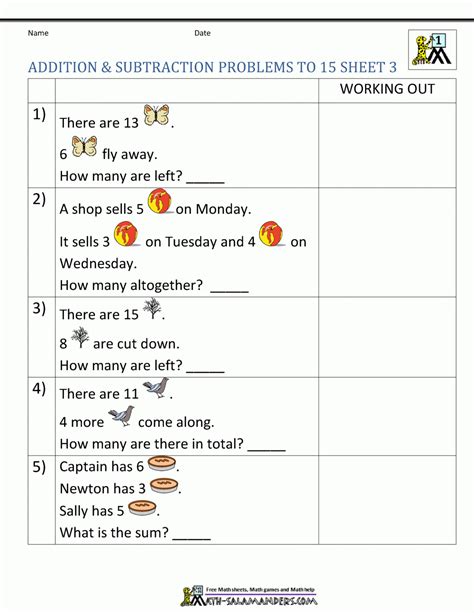 Image result for First Grade Math Exercises