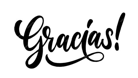 Premium Vector | Gracias Spanish phrase meaning thank you Hand ...