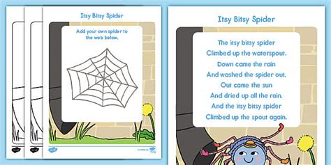 The Itsy Bitsy Spider Worksheet (teacher made) - Twinkl