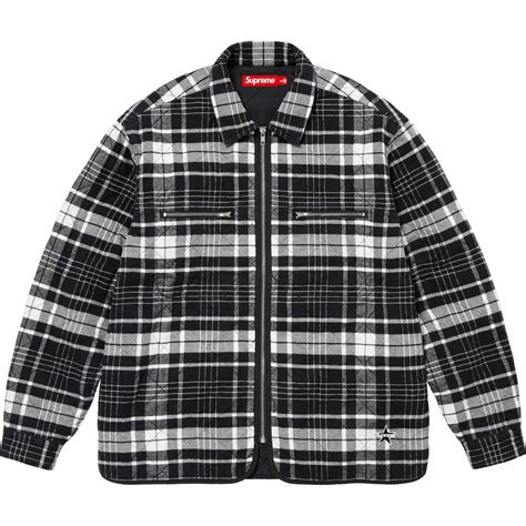 Quilted Flannel Zip Up Shirt | Supreme 24fw