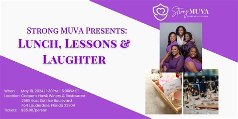 Strong MUVA Presents: Lunch, Lessons & Laughter | $85.00/person, Cooper ...