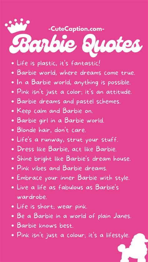 Barbie Quotes for Instagram: Glam Up Your Feed with Style | CuteCaption | Barbie quotes, Barbie ...
