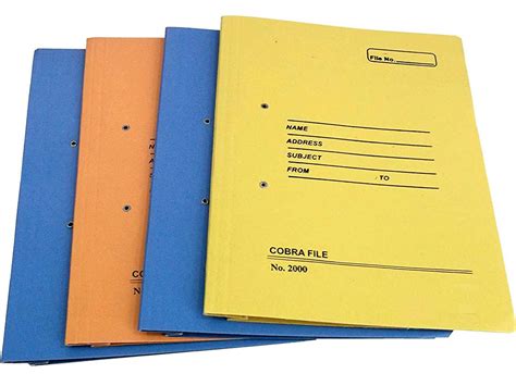 GreatDio (10 Qty Set) Multicolour Spring File Board/Cobra File Folder ...