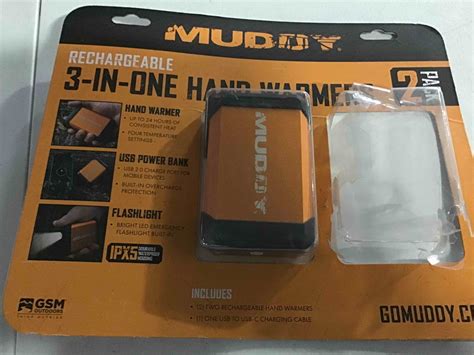 Muddy 3-In-1 Rechargeable Hand Warmers 2 Pack