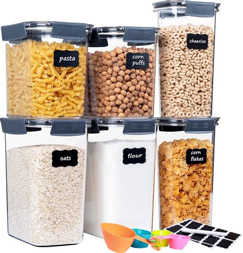 Buy Large Food Storage Containers with Lids - 6 Piece Plastic Kitchen ...