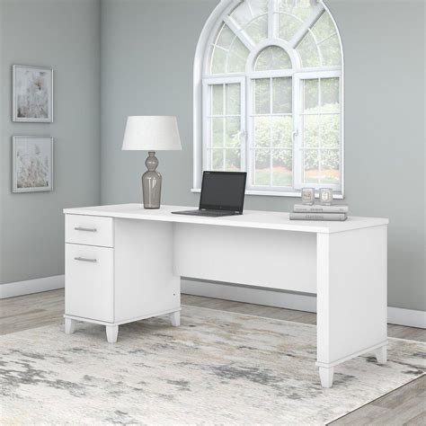 Bush Furniture Somerset 72W Office Desk with Drawers in White ...