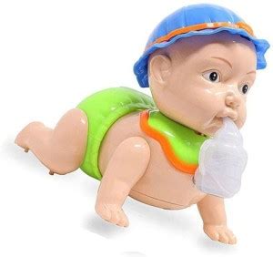 LEVIATHAN Battery Operated Cute Crawling Baby Toys, Flashing Lights ...