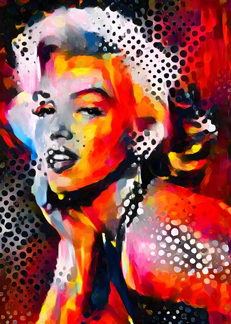 Pop Art, Marilyn Monroe Portrait, Colorf, Painting by Dizlarka | Artmajeur