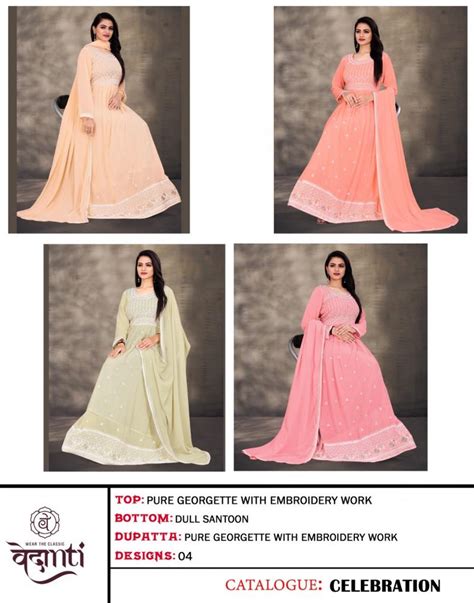 Vedanti Celebration Georgette Embroidery Nayra Cut Salwar Suit ...