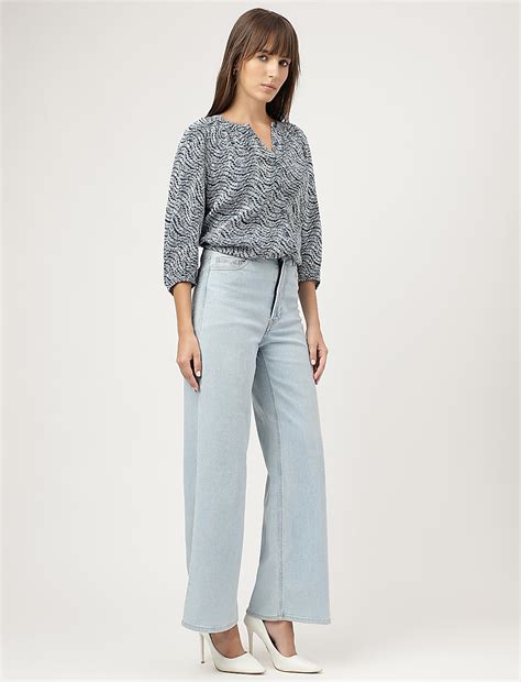 Buy Pure Viscose Printed Band Collar Shirt at Marks & Spencer