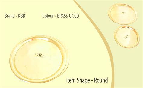 KBB Brass Pooja THAL|Pooja Plate|Plain Design|Dinner Plate (12 INCH ...