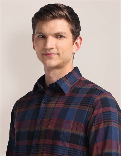 Buy Men Tailored Plaid Check Shirt Blue|U.S. Polo Assn. India