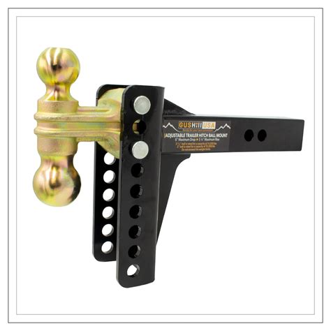 HD ADJUSTABLE TRAILER HITCH BALL MOUNT WITH DUAL BALL