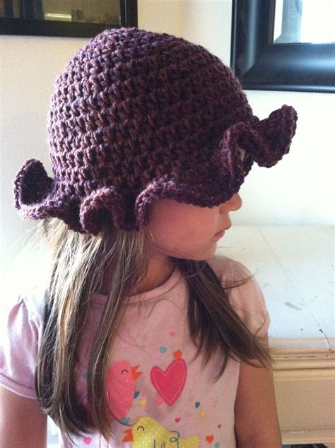 crochet ruffle hat