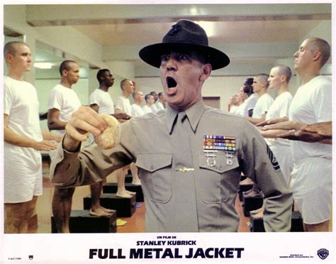 "Full Metal Jacket" German lobby card, 1987. R. Lee Ermey as Gunnery ...