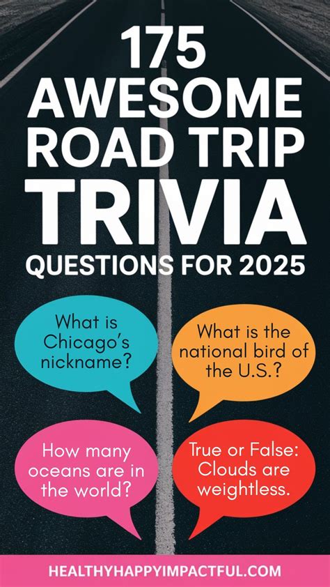 175 Fun Road Trip Trivia Questions and Answers (2025) in 2025 | Trivia ...