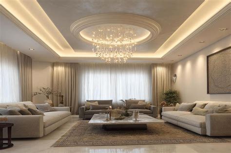 Contemporary Paint Finish Double Layer False Ceiling Design with ...