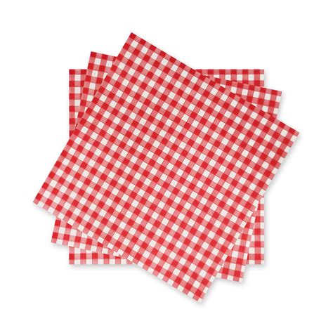 Disposable Red and White Gingham Paper Napkins (Pack of 50) : Amazon.in ...