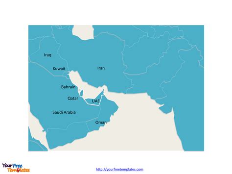 Persian_Gulf_Political_Map_with_Countries - Free PowerPoint Template