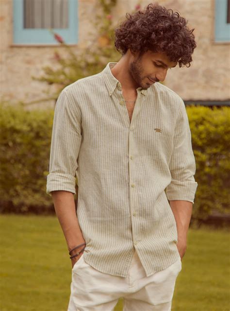 Andamen Classic Khaki Linen Shirt