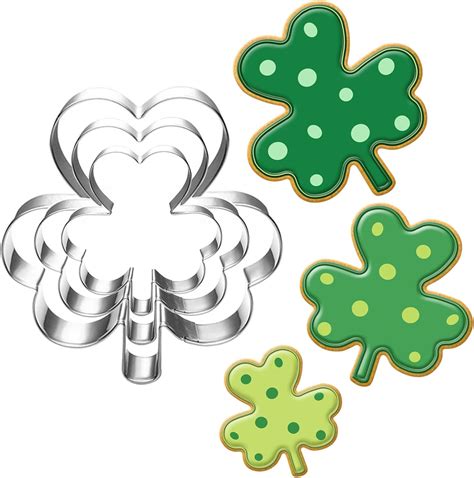 Amazon.com: Shamrock Cookie Cutter Set-Size 3.5" 2.8" 2"-3 Piece-Cookie ...