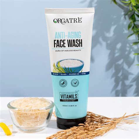 Buy Orgatre Anti-Aging Face Wash With Rice Water, Collagen, Hyaluronic ...