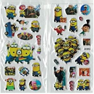 Super Easy 5 cm Minion Character Puffy 3D Cute Funny Stickers Self ...