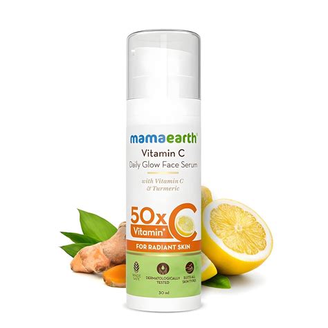 Mamaearth Vitamin C Daily Glow Face Serum for Men & Women - Vitamin C ...