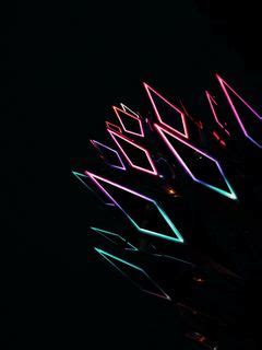 Download wallpaper 240x320 rhombus, neon, backlight, multicolored ...