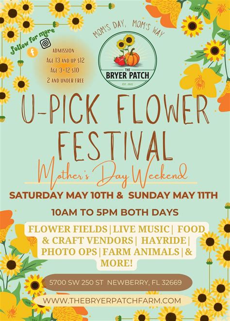 Mothers Day U-pick Flower Festival at The Bryer Patch, 5700 SW 250th ...