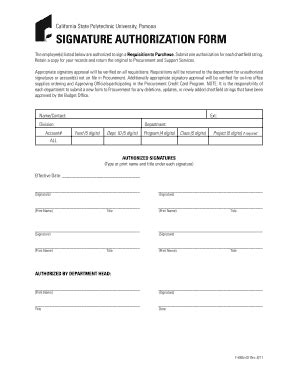 Signature Authorization Form - California State Polytechnic University ...