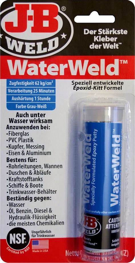 JB Weld Water Weld Epoxy Putty, Developed Specially Formula for ...