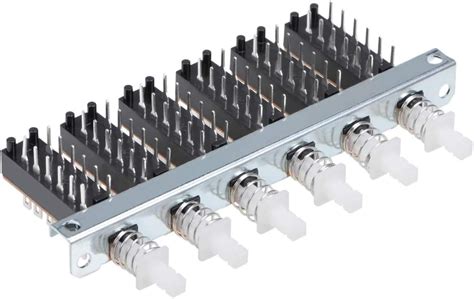 Buy uxcell® Interlock Push Button Switch Piano Type 4PDT 12 Pin 6 Row ...