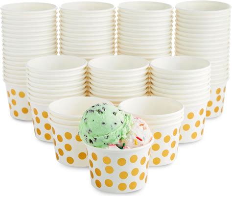 Amazon.com: BLUE PANDA 100 Pack Paper Ice Cream Cups for Frozen Yogurt ...